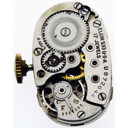 Elgin Grade 533 Size 21/0s 17 Jewels Vintage Antique Watch Movement Runs