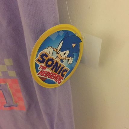 NEW Girls' Sonic the Hedgehog Short Sleeve Lavender XL T-Shirt