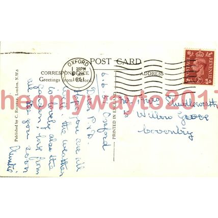 River Isis and college Barges, Oxford, UK, 1951, Postcard