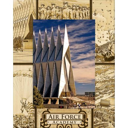 Air Force Academy Laser Engraved Wood Picture Frame Portrait (4 x 6)