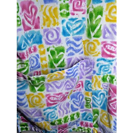 SB Fashions XL Ladies Short Sleeve Scrub Top Hearts Pastel Nursing V Neck