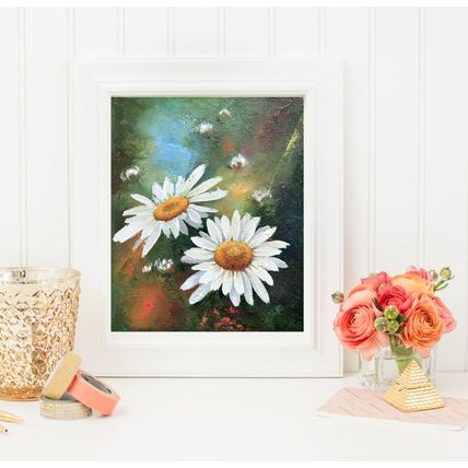 Flowers Oil Painting Original Daisy