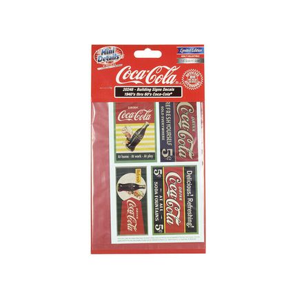 1940's Thru 1960's "Coca-Cola" Building Signs Decals for 1/87 (HO) Scale Mode...