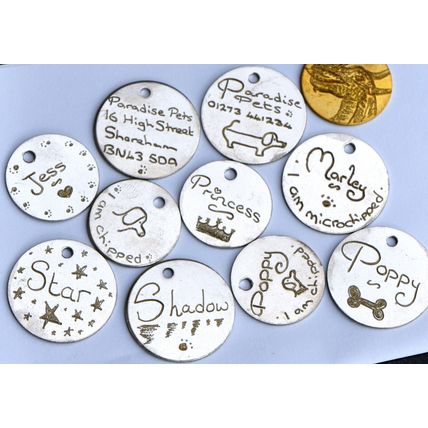 Pet ID, Luggage Tags etc, Round FREE ENGRAVING BOTH SIDES FREE POST