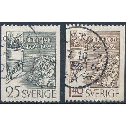 400th Death Anniv of Petri - Sweden 1952 - F H - MiNr 367/8C