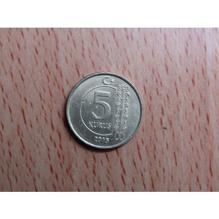 Turkey 2015 5 Kurus Coin