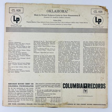 Nelson Eddy – Oklahoma! Vinyl LP Record Album CL-828