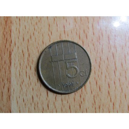 Netherlands 1991 5 Cents Coin