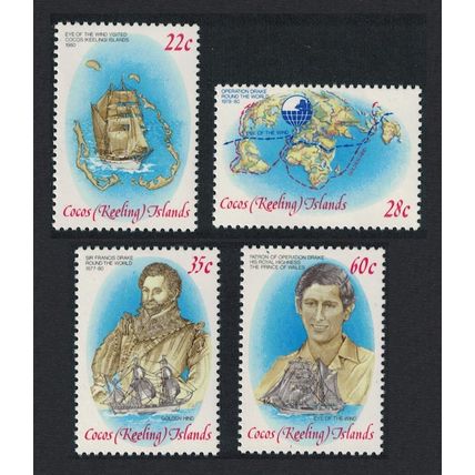 Cocos (Keeling) Is. Operation Drake Circumnavigation of the World 4v 1980