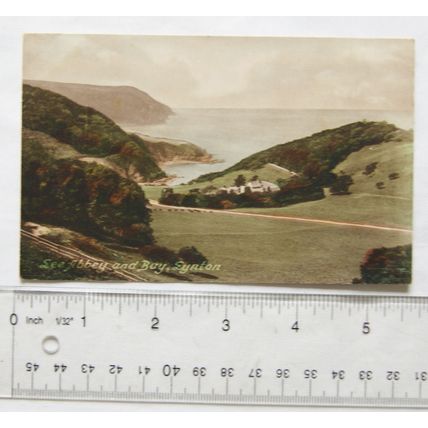 vintage postcard Lynton, Lee Abbey & Bay