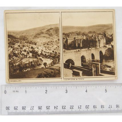vintage postcard llangollen + The Bridge & Town