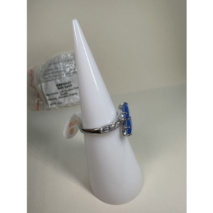 NIB Bomb Party Sz6 Revealed BP Ring RBP6647 Bold Spirit LC Blue Quartz Rhodium P