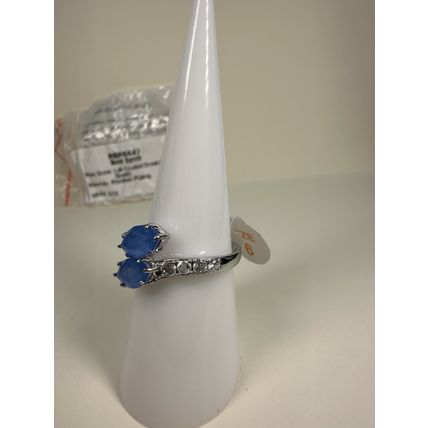 NIB Bomb Party Sz6 Revealed BP Ring RBP6647 Bold Spirit LC Blue Quartz Rhodium P