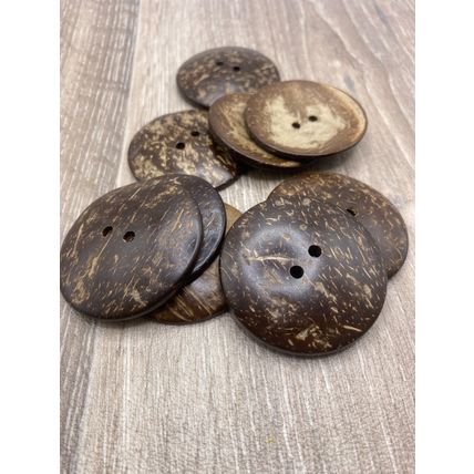 4Pcs 50mm Real Extra Large Coconut Shell Buttons 50mm Sewing Crafts Upholstery