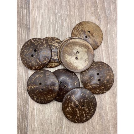 4Pcs 50mm Real Extra Large Coconut Shell Buttons 50mm Sewing Crafts Upholstery