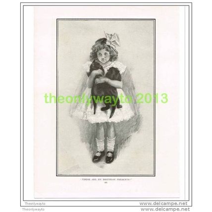 BIRTHDAY PRESENTS (CATS), FROM ST NICHOLAS, Book Illustration, 1909