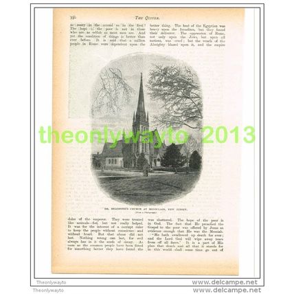 DR BRADFORDS CHURCH, MONTCLAIR, NEW JERSEY, USA, THE QUIVER, Illustration, c1897