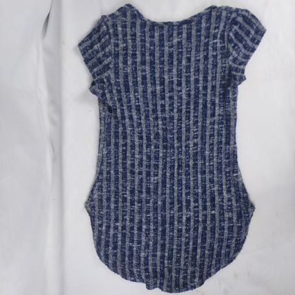 Kids Can't Miss Girls Blue/White Stripe Short Sleeve Top Size 10-12