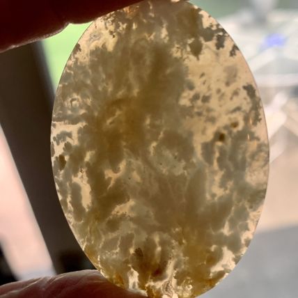 Plume Flower Agate Oval Cabochon Natural Polished Crystal Cab 2"x1.5" 12g 60 CTS