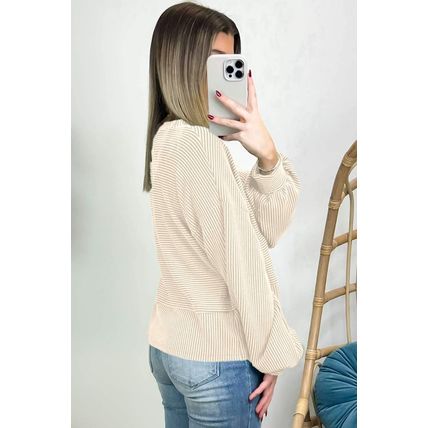 Apricot Corded Texture Lantern Sleeve Buttons Henley Sweatsuit