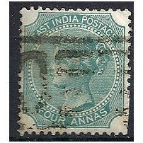 India 1878 SG71 4a Blue-Green Good/Fine Used. .