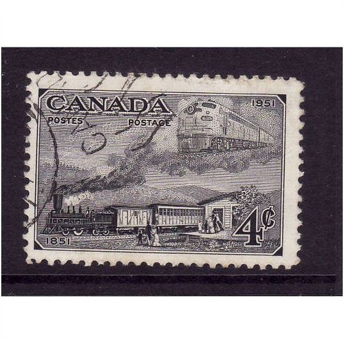 CANADA 1951 MAIL TRAINS 4c BLACK SG436 FINE USED