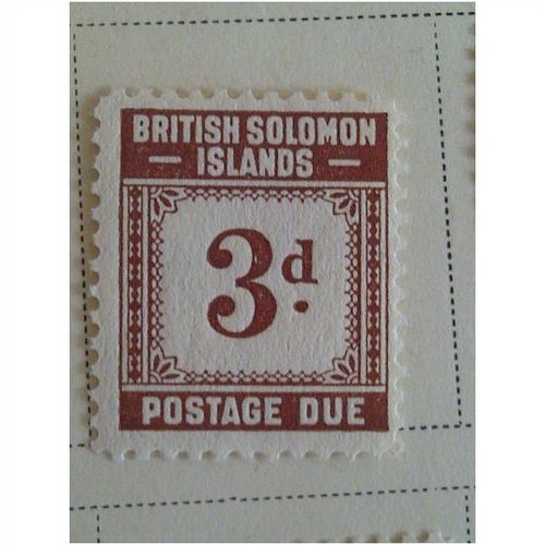 British Solomon Islands 1940 3d Postage Due Brown Mounted Mint MM SG D3