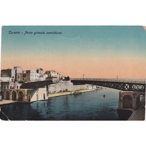 Ponte Girevole Semichiuso Taranto Italy Postcard (F7150)