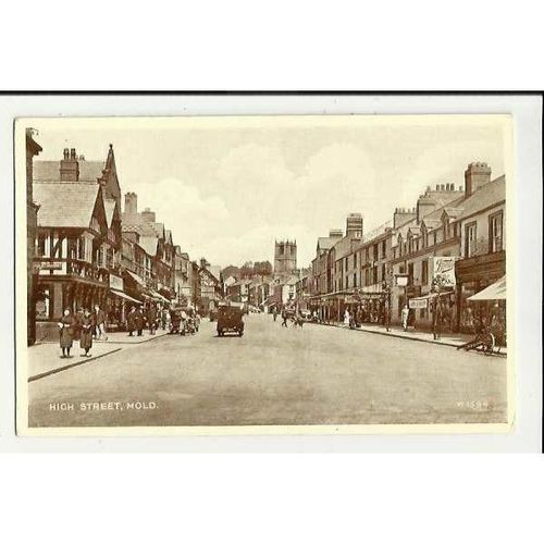 Wales MOLD High Street Postcard by Valentine (W.1594)