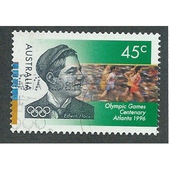 AUS 1996 45c 'OLYMPICS - EDWIN FLACK' FINE USED (EBID37-872)