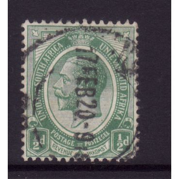 SOUTH AFRICA 1913 SG3 1/2d GREEN FINE USED#3