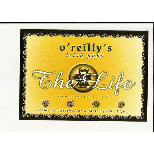 Advertising O'REILLY'S IRISH PUBS Postcard