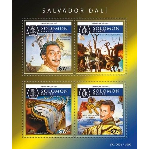 SOLOMON ISLANDS 2015 SHEET MNH SALVADOR DALI ART PAINTINGS ARTE PEINTURES 5