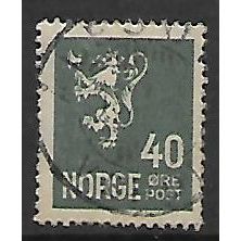 NORWAY 1926 NEW LION 40 ORE GREY SG 193 FINE USED#