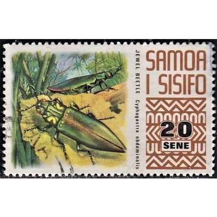 SAMOA, 1972 20s Jewel Beetle, SG 397 (Scott #376), used