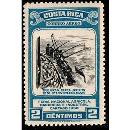 Costa Rica 1950 Tuna Fishing 2c MNH Stamp