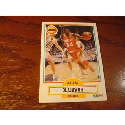 1990 Fleer, 3-Cards, AKEEM OLAJUWON HOF, Rockets