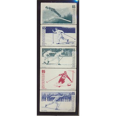 Sweden Stamps Scott #1031 To 1035, Mint Never Hinged, Booklet Pane