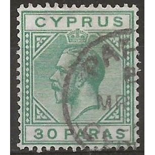 Cyprus 1923 SG68 30 Paras Green Fine Used ..