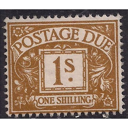 GB 1960 QE2 1/-d Ochre Postage Due Used SG D64 Wmk 179 ( H740 )