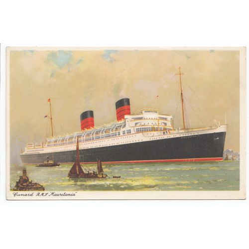 RMS Mauretania Cunard Ocean Liner Art Postcard 1579