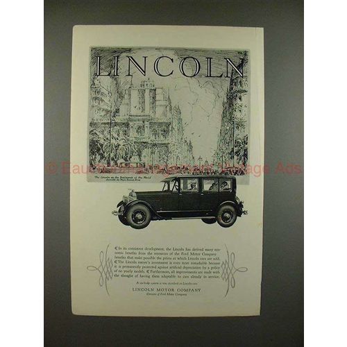 1927 Lincoln Car Ad - Avenida de Mayo, Buenos Aires!!