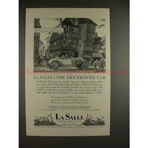 1927 LaSalle Car Ad - The Pre-Proved Car - NICE!!