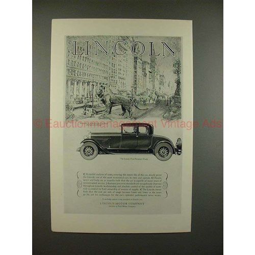 1927 Lincoln Four-Passenger Coupe Car Ad - NICE!!