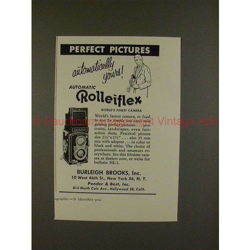 1953 Rollei Rolleiflex Camera Ad - Perfect Pictures!!