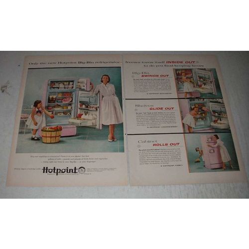 1956 Hotpoint Big Bin Refrigerator Ad