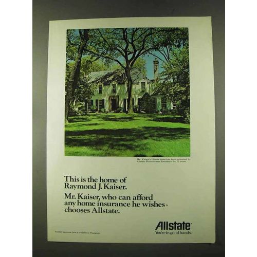 1973 Allstate Insurance Ad - Home of Raymond J. Kaiser