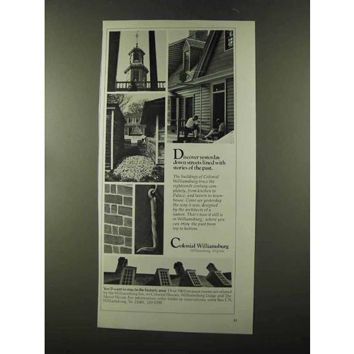 1973 Colonial Williamsburg Virginia Ad - Discover