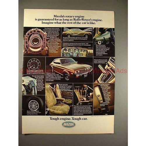 1975 Mazda RX-4 RX4 Car Ad, Guaranteed As Long as Rolls