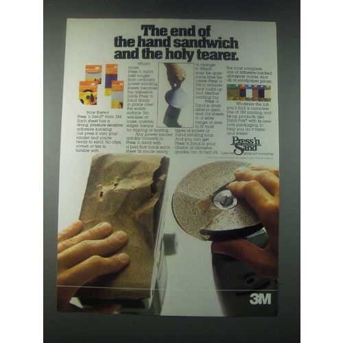1978 3M Press 'n Sand Ad - The End of the Hand Sandwich